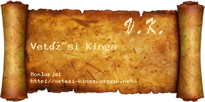 Vetési Kinga névjegykártya